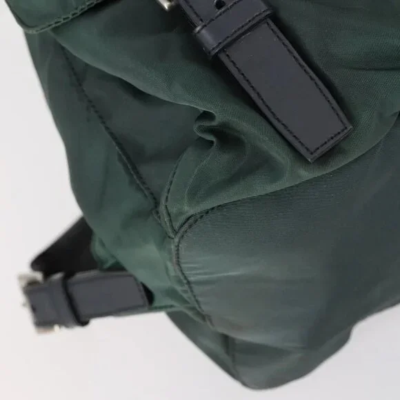 PRADA Backpack Nylon Green Silver Auth 154589 - Picture 4 of 16
